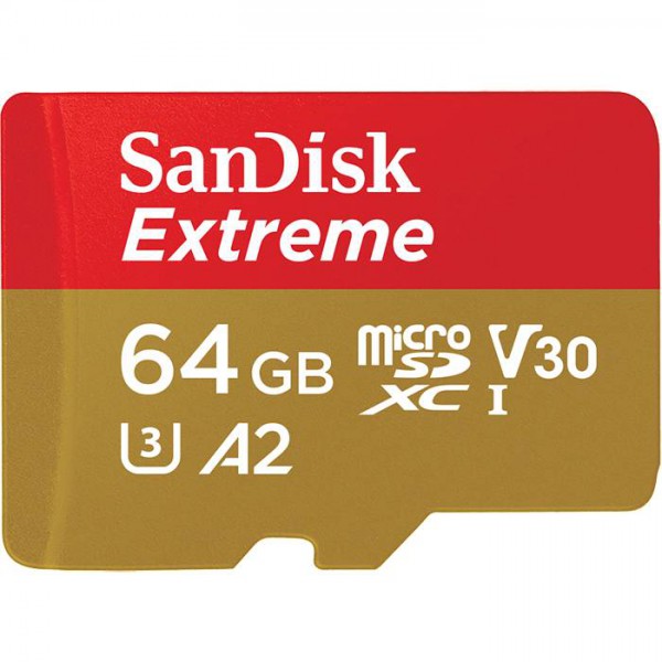 Tarjeta de Memoria  Sandisk Microsdxc  64 GB Extreme, Uhs I Speed Class 3, Incluye Adaptador Sd