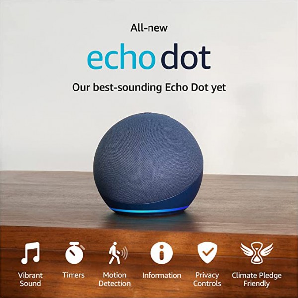 Parlante Inteligente Echo Dot 5Ta Generación Amazon Manos Libres Con Alexa Azul (527079) (C2N6L4 BLUE)