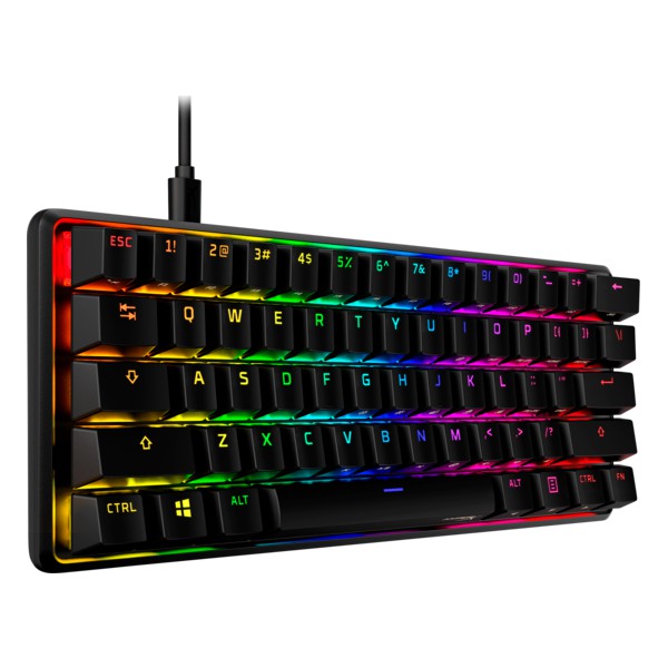 Teclado Mecánico Hyperx Alloy Origins 60 Rgb, Switch Red, Anti-Ghosting, Ingles, Negro (4P5N4AA#ABA)