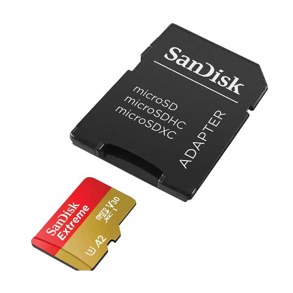 Tarjeta Microsd Sandisk Extreme de 128GB, A2, Uhs-I, U3, V30, Con Adaptador Sd (SDSQXAA-128G-GN6MA)