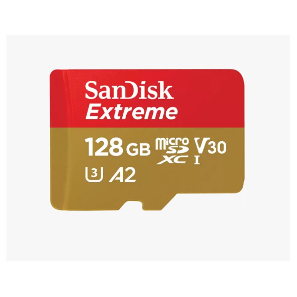 Tarjeta Microsd Sandisk Extreme De 128gb, A2, Uhs-I, U3, V30, Con Adaptador Sd
