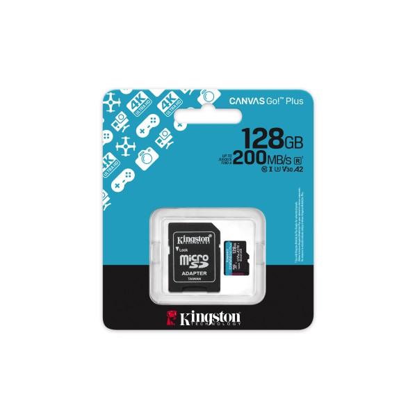 Kingston - Flash memory card - miniSDHC - V30 Card + Adapter (SDCG4/128GB)