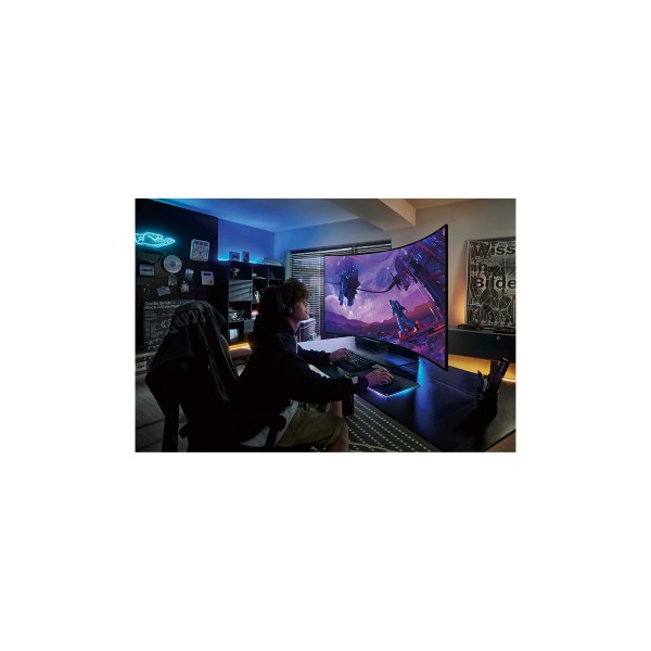 Monitor Gamer Samsung Odyssey Ark de 55 Pulg. Curvo 1000R Va, 4K, 165Hz, 1Ms, Hdr10+, Freesync (LS55BG970NLXZS)