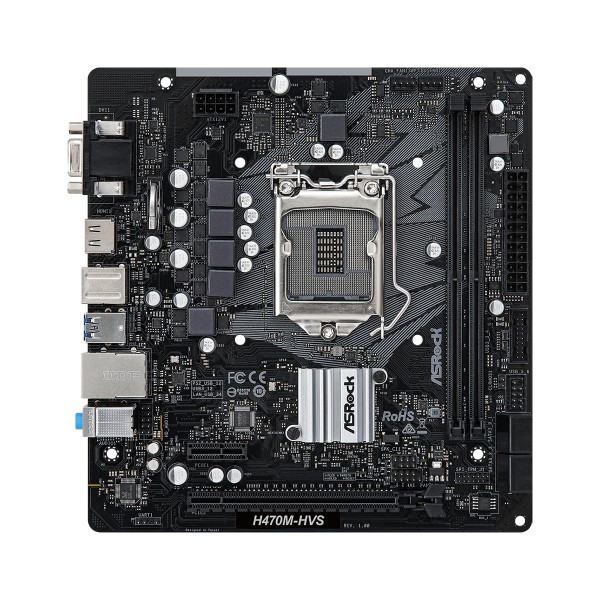 Placa Madre Asrock H470m-Hvs,  Socket Lga 1200,  Intel Core 10ma Gen (H470M-HVS)