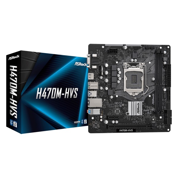Placa Madre Asrock H470m-Hvs,  Socket Lga 1200,  Intel Core 10ma Gen (H470M-HVS)