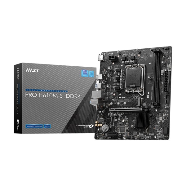 Placa Madre MSI PRO H610M-S DDR4 LGA1700 12th 13th 14th GEN Micro-ATX (911-7E44-013)