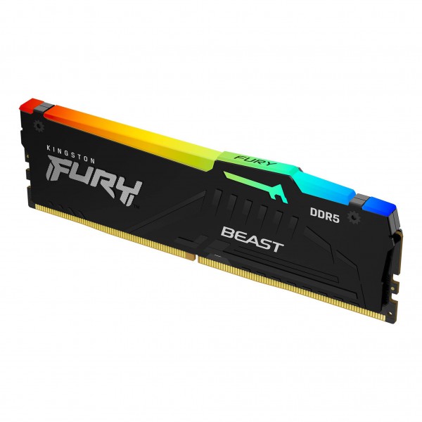 Memoria Ram  Kingston Fury Beast RGB de 8GB,  Ddr5,  5600MHz,  Cl40,  Dimm (KF556C40BBA-8)