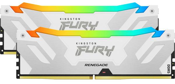 Memoria Ram Kingston Fury Renegade White RGB de 32GB 2X16GB, Ddr5, 6400Mhz, Cl32, Dimm (KF564C32RWAK2-32)