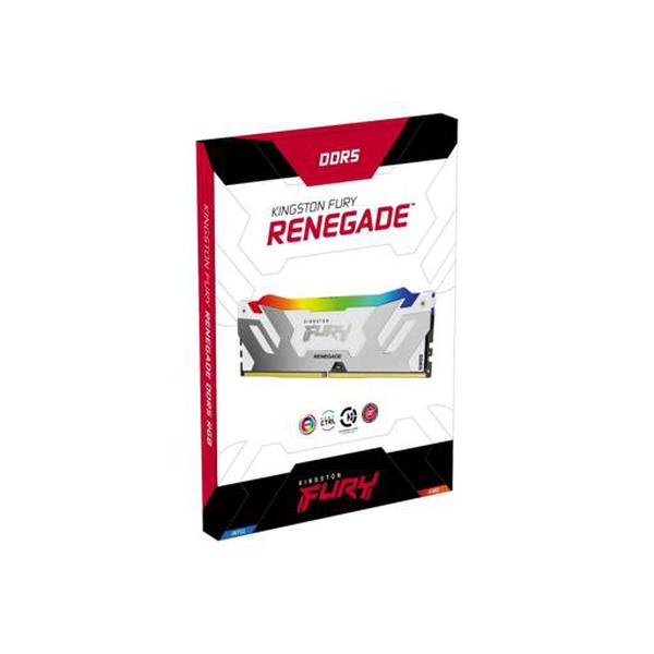 Memoria Ram  Kingston Fury Renegade RGB White de 32GB, 2X16GB, Ddr5, 6000Mhz, Cl32, Dimm (KF560C32RWAK2-32)