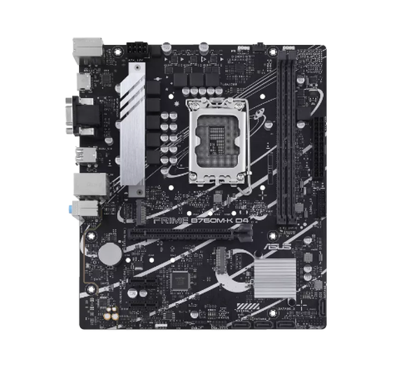 Placa Madre Asus Prime B760M K D4, Lga1700, Ddr4 2133,5333Mhz, M2 X2, RGB, Microatx (PRIME B760M-K D4)