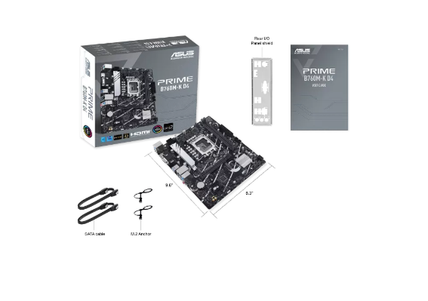 Placa Madre Asus Prime B760M K D4, Lga1700, Ddr4 2133,5333Mhz, M2 X2, RGB, Microatx (PRIME B760M-K D4)