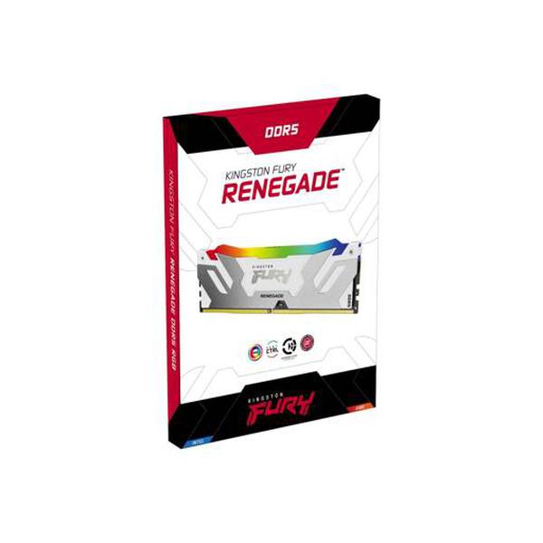 Memoria Ram Kingston Fury Renegade White RGB de 16GB,  Ddr5,  7200MHz,  Cl38,  1.45V,  Dimm (KF572C38RWA-16)