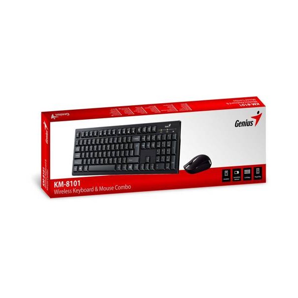 KIT TECLADO+MOUSE GENIUS INALAMBRICO KM8101 BLACK (31340014401)