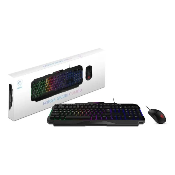 Kit Teclado Y Mouse Gamer Msi Forge GK100 6400dpi RGB (FORGE GK100 COMBO)