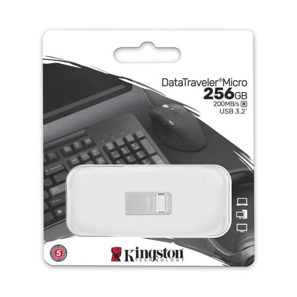 Pendrive USB Kingston 256GB DataTraveler Micro 200MB/s Metal USB 3.2 Gen