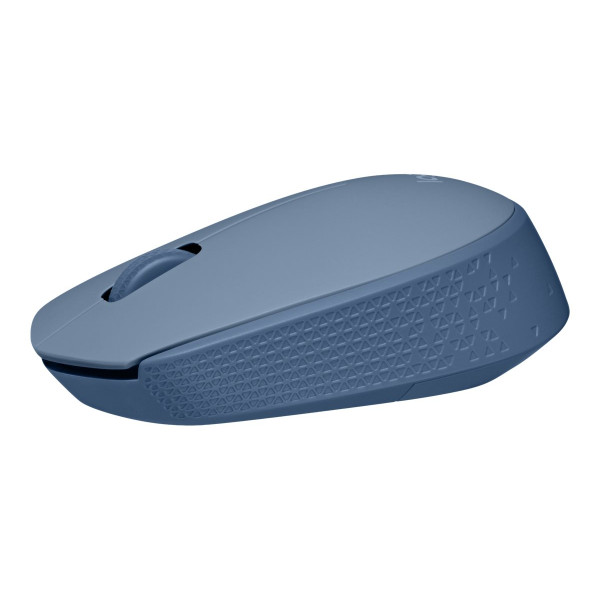 Logitech M170 Wireless Mouse, Ambidextrous, Blue Gray - Ratón - diestro y zurdo - óptico - 3 botones - inalámbrico - 2.4 GHz - receptor inalámbrico USB - azul/gris (910-006863)