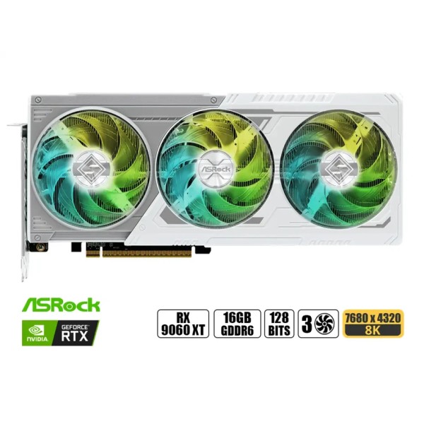 Tarjeta de Video ASROCK AMD RADEON RX 9060 XT Steel Legend 16GB OC GDDR6 PCI-E 5.0 (90-GA5JZZ-00UANZ)