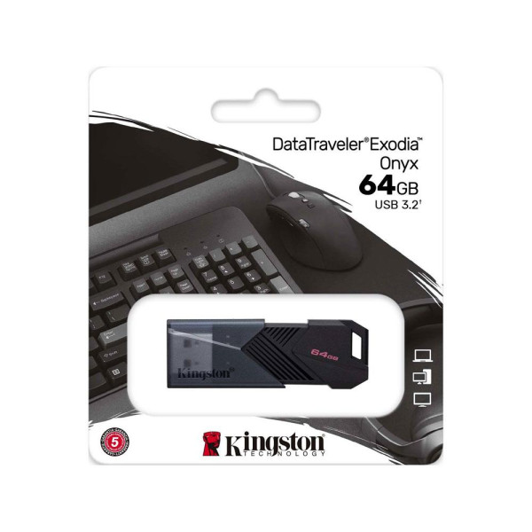 Pendrive Kingston Data Traveler Exodia Onyx 64GB USB 3.2 Color Negro