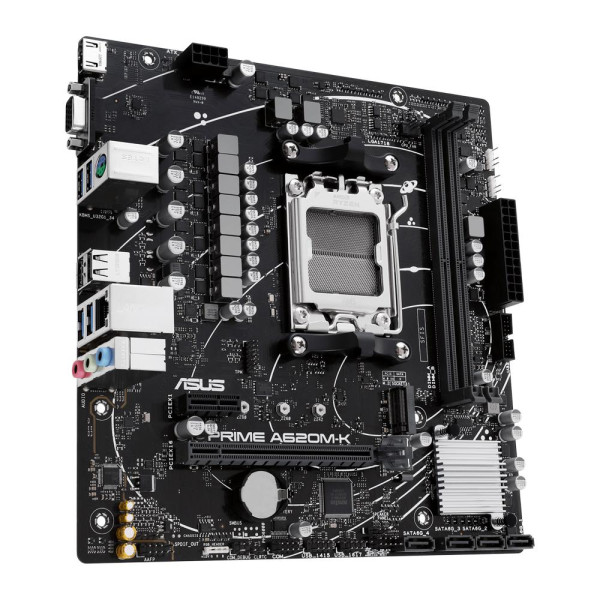 Placa Madre Asus PRIME A620M-K, AM5, DDR5, RGB, MicroATX (PRIME A620M-K)