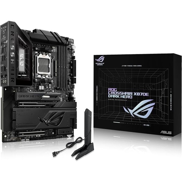 Placa Base ASUS ROG Crosshair X870E Dark Hero X870E AM5 DDR5 ATX WiFi 7 10GbE PCIe 5.0 RAID (90MB1NT0-M0EAY0)