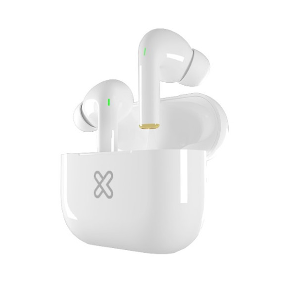 Audífonos KlipX TWS TuneFiBuds 37hrs autonomia blanco