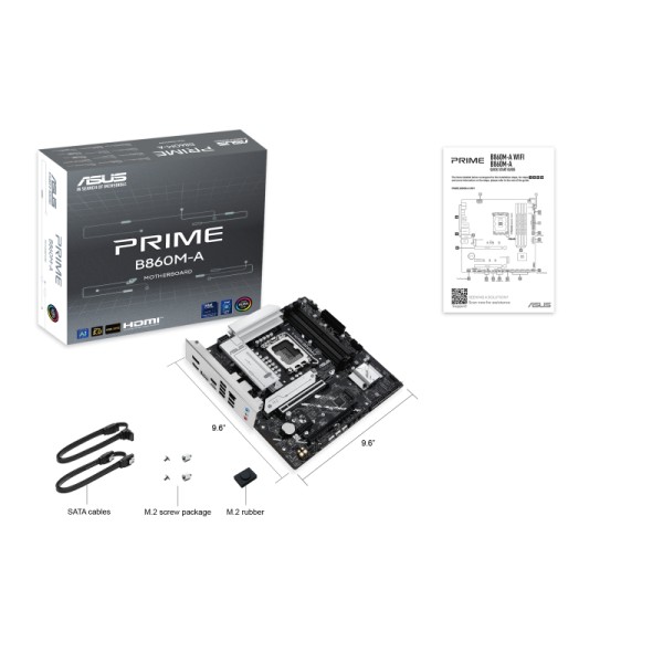 Placa Madre ASUS PRIME B860M-A, Socket LGA1851, 4x DDR5, HDMI, DP, Micro-ATX (90MB1K00-M0EAY0)