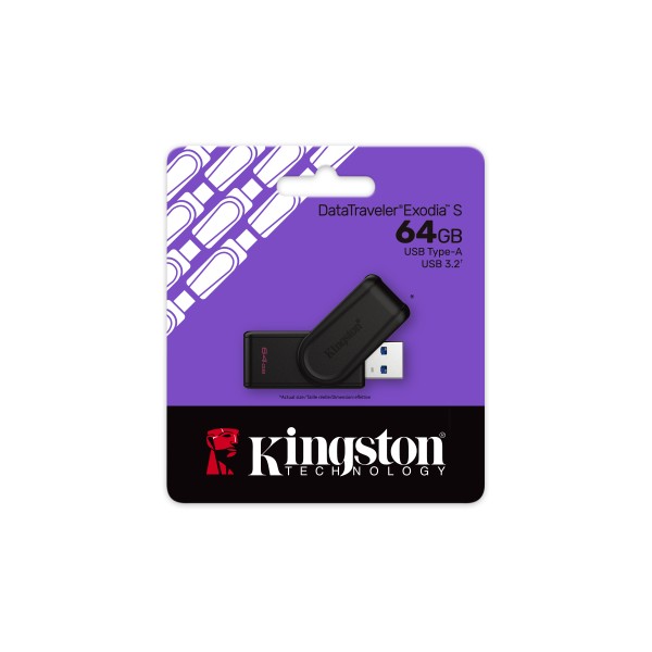 Kingston - USB flash drive - USB 3.2 Gen 1 - DataTraveler Exodia S Black (DTXS/64GB)