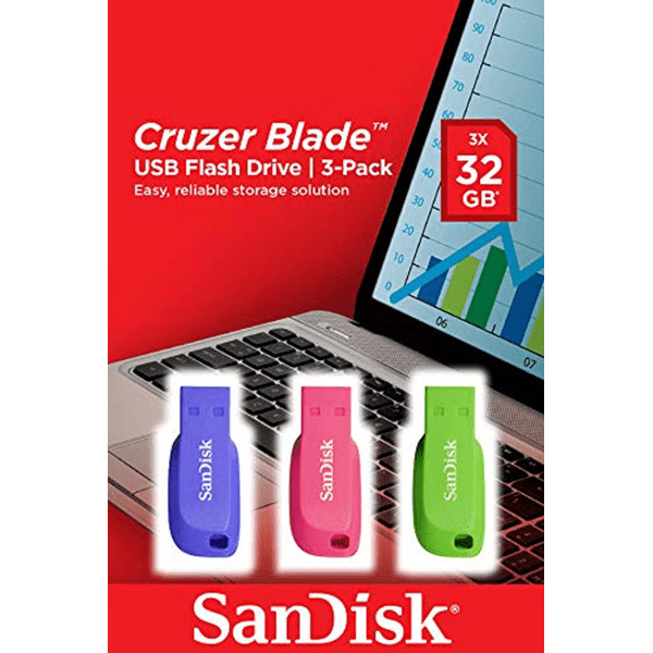 SANDISK CRUZER BLADE USB FLASH 32GB 3PK