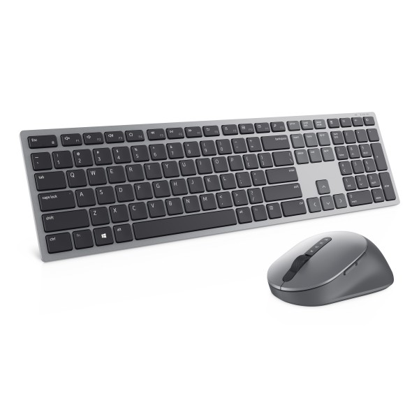 Dell Pro Plus Keyboard and Mouse KM7321W - Juego de teclado y ratón - inalámbrico - 2.4 GHz, Bluetooth 5.0 - QWERTY - español - gris titanio - con 3 años de garantía básica en el hardware (KM7321WGY-LTN)