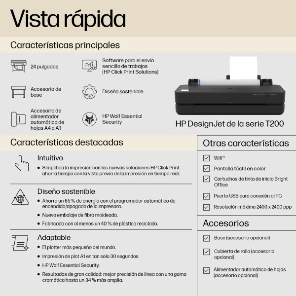HP DesignJet T250 24-in Printer (5HB06D)