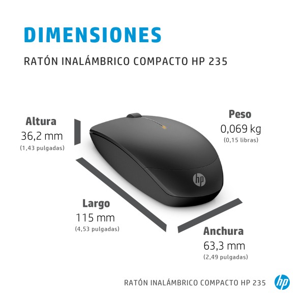 HP Slim - Mouse - Wireless (4E407UT#ABM)
