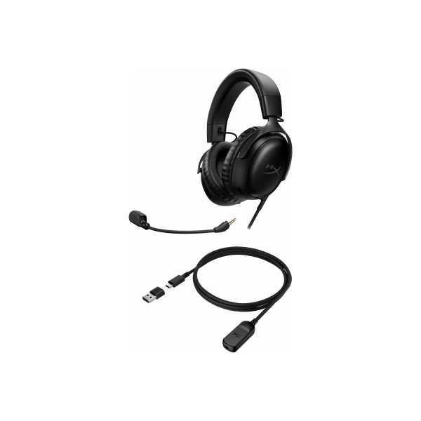 Auriculares HyperX Cloud III Gaming de Tamaño Completo con Cable USB/Conector de 3,5 mm  Negro (727A8AA)