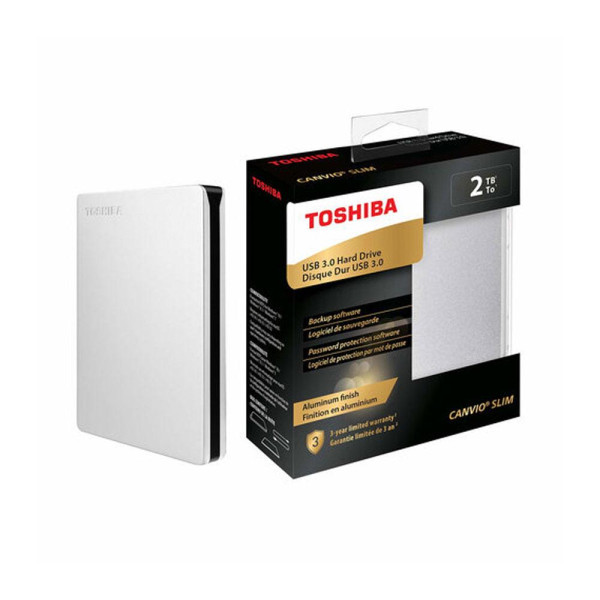 Disco Duro Externo Toshiba Slim 2TB 2.5, Plateado (HDTD320XS3EA)
