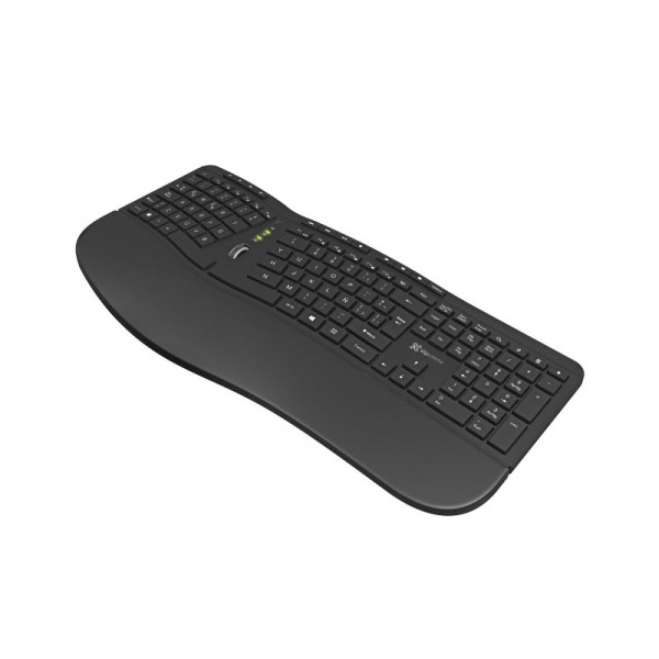 Klip Xtreme - Keyboard - Spanish - Wireless - 2.4 GHz - All black - Ergonomic