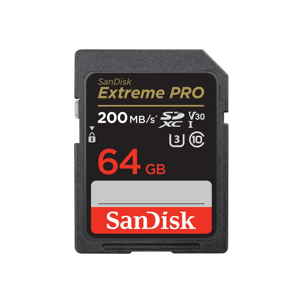 SanDisk Extreme Pro - Tarjeta de memoria flash - 64 GB - Video Class V30 / UHS-I U3 / Class10 - SDXC UHS-I (SDSDXXU-064G-GN4IN)