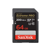 SanDisk Extreme Pro - Tarjeta de memoria flash - 64 GB - Video Class V30 / UHS-I U3 / Class10 - SDXC UHS-I