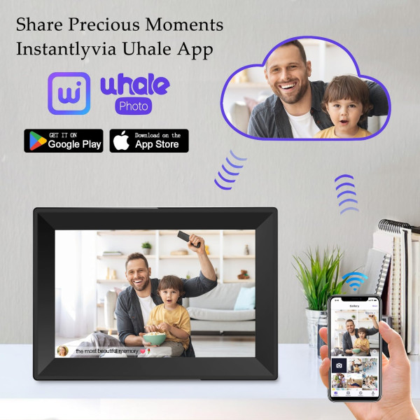 Marco de fotos digital Uhale  10.1, pantalla táctil HD IPS WiFi (KS2014S0883ER1)