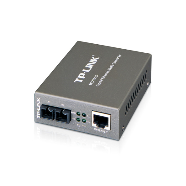 TP-Link MC210CS - Conversor de soportes de fibra - 1GbE - 1000Base-FX, 1000Base-T - RJ-45 / modo sencillo SC - hasta 15 km - 1310 nm - para P/N: TL-MC1400, TL-SG3210XHP-M2 V2.6, TL-SG3452XP V1