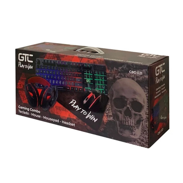 PACK gamer Teclado + Mouse + Audifono + Padmouse CBG-021 (202GT00012)
