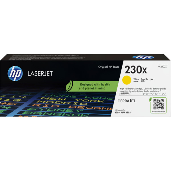 HP 230X - Amarillo - original - LaserJet - cartucho de tóner (W2302X) - para Color LaserJet Pro 4201, 4202, 4203, MFP 4301, MFP 4302, MFP 4303 (W2302X)