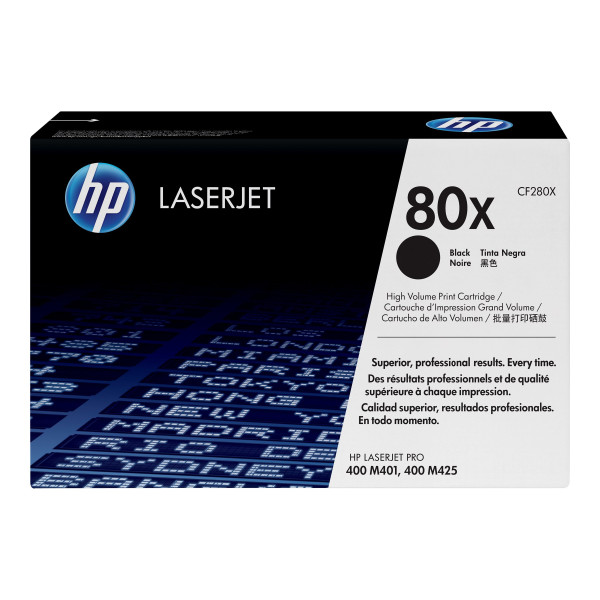 Cartucho de toner HP 80X LaserJet, negro (CF280X)