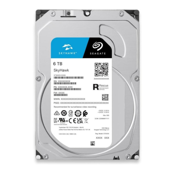 Disco Duro Seagate SkyHawk de 6TB (3.5in, SATA, 5400rpm, 256Mb de Caché)