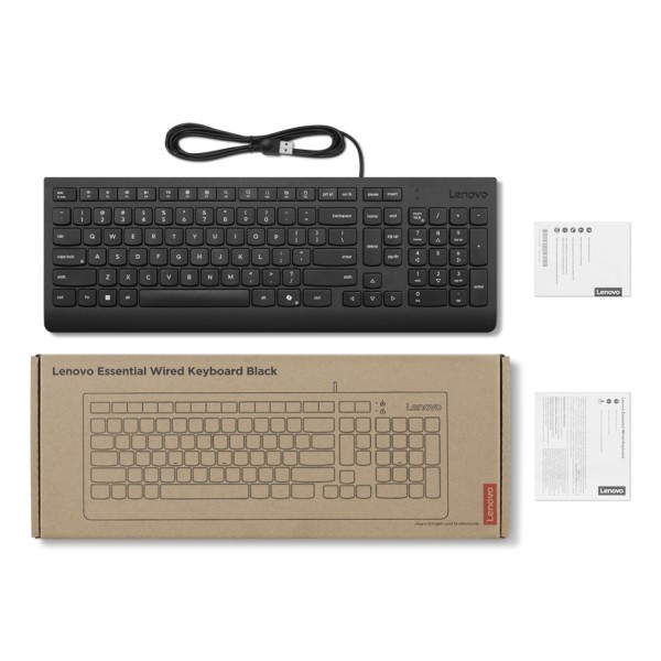 ESSENTIAL WIRED KEYBOARD BLACK SPANISH (4Y41R64657)
