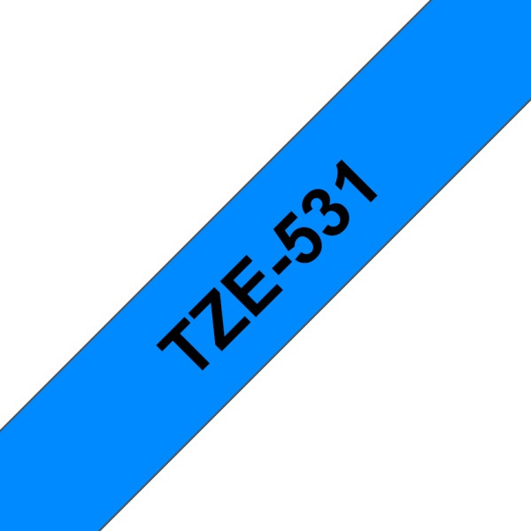 Brother TZe531 - Black on blue - Roll (1.2 cm x 8 m) 1 roll(s) laminated tape - for P-Touch PT-1005, 1010, 1290, D210, D400, D450, D800, E550, H101, H110, P300, P900, P950 (TZE531)