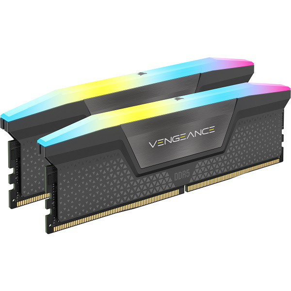 CORSAIR Vengeance RGB - DDR5 - kit - 32 GB: 2 x 16 GB - DIMM de 288 contactos - 5200 MHz / PC5-41600 - CL40 - 1.25 V - on-die ECC - gris frío