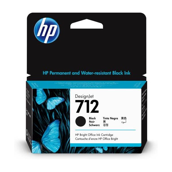 Cartucho de tinta HP 712  negra de 38 ml