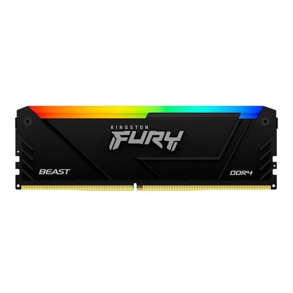 Kingston FURY Beast RGB - DDR4 - módulo - 16 GB - DIMM de 288 contactos - 3600 MHz / PC4-28800 - CL18 - 1.35 V - sin búfer - no ECC - negro (KF436C18BB2A/16)