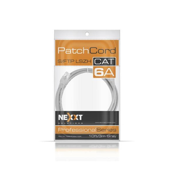 Cable de Red Nexxt Solutions Infrastructure Shielded 3 metros - RJ-45 Gris, Cat6A S/FTP