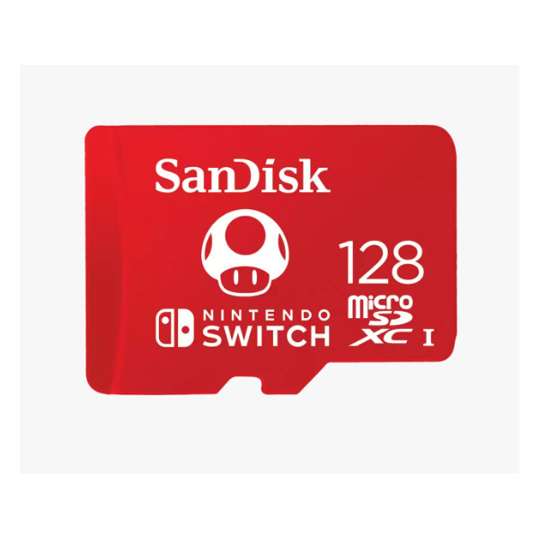Tarjeta microSDXC SanDisk128GB Para Nintendo Switch, Lectura 100MB/s, Escritura 90MB/s (SDSQXAO-128G-GNCZN)