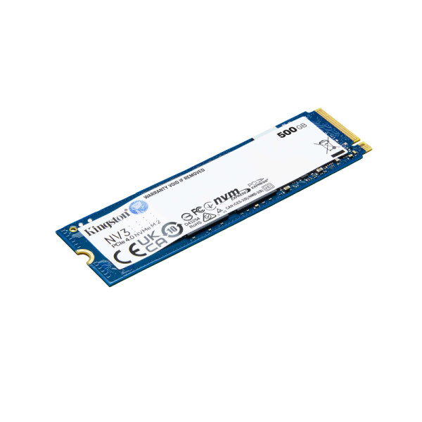 Unidad de Estado Sólido Kingston NV3, 500GB, M.2 2280, NVMe PCIe 4.0 x4, Lectura 6000MB/s Escritura 5000MB/s (SNV3S/500G)